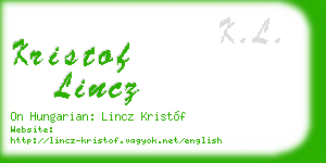 kristof lincz business card