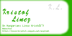 kristof lincz business card